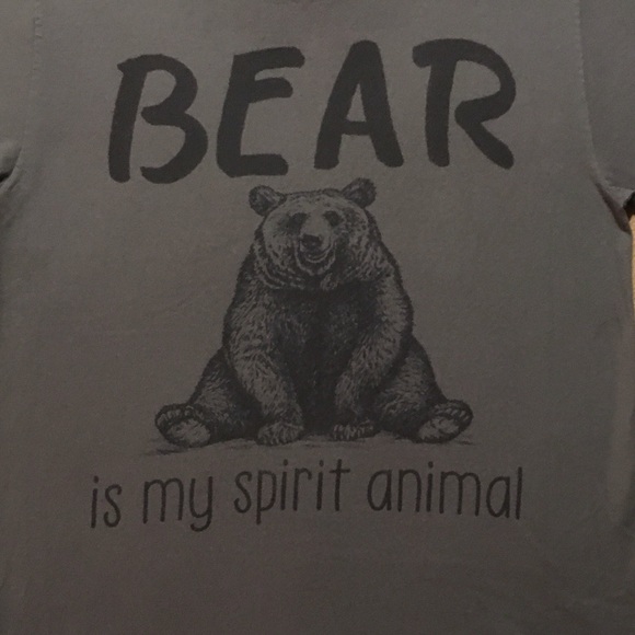 NWOT - BEAR IS MY SPIRIT ANIMAL TEE - 💯 Cotton - Picture 4 of 5